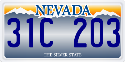 NV license plate 31C203