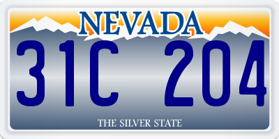 NV license plate 31C204