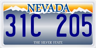 NV license plate 31C205