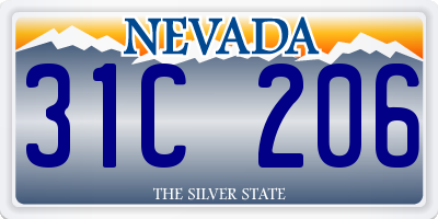 NV license plate 31C206
