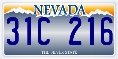 NV license plate 31C216