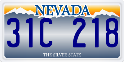 NV license plate 31C218