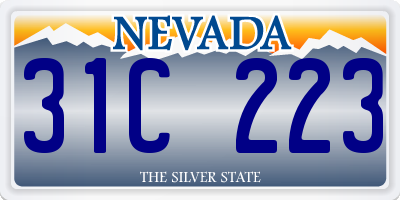 NV license plate 31C223