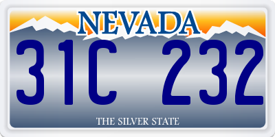 NV license plate 31C232