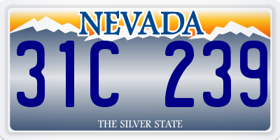 NV license plate 31C239