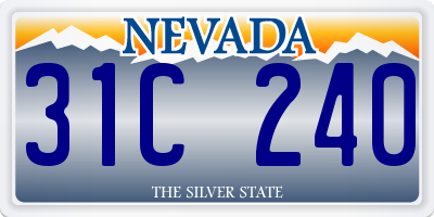 NV license plate 31C240