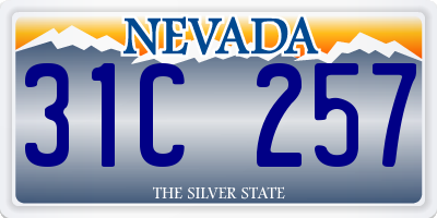 NV license plate 31C257