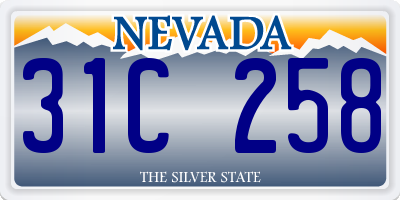 NV license plate 31C258