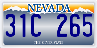 NV license plate 31C265