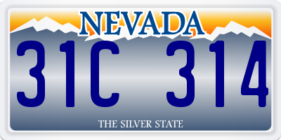 NV license plate 31C314