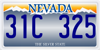 NV license plate 31C325