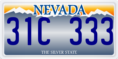 NV license plate 31C333