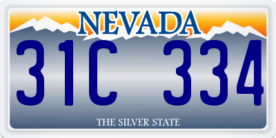 NV license plate 31C334