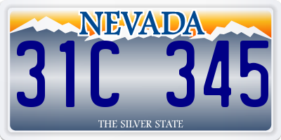 NV license plate 31C345