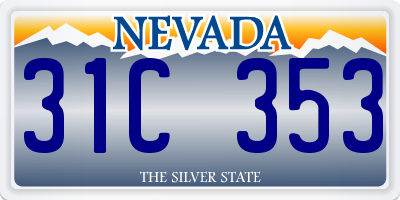 NV license plate 31C353