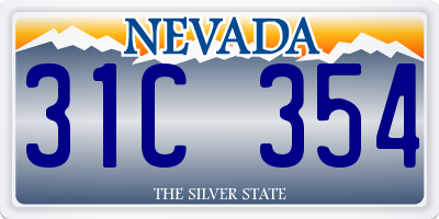 NV license plate 31C354