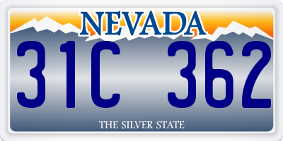 NV license plate 31C362