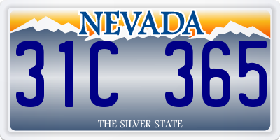 NV license plate 31C365