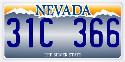 NV license plate 31C366