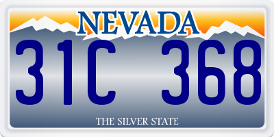 NV license plate 31C368