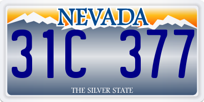 NV license plate 31C377
