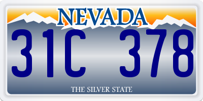 NV license plate 31C378