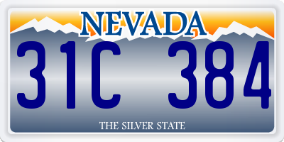 NV license plate 31C384