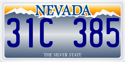 NV license plate 31C385