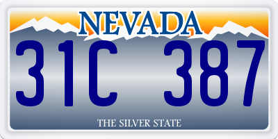 NV license plate 31C387