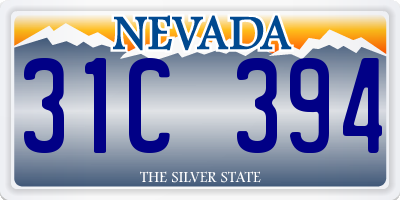 NV license plate 31C394