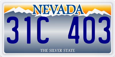 NV license plate 31C403