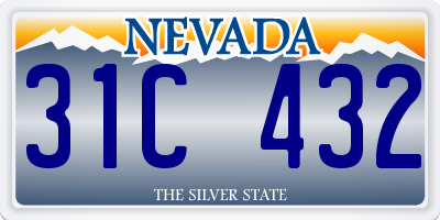 NV license plate 31C432
