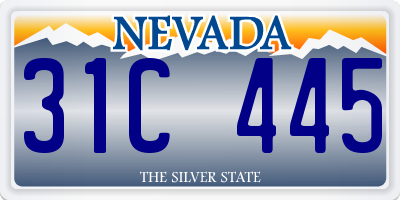 NV license plate 31C445
