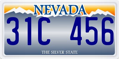 NV license plate 31C456