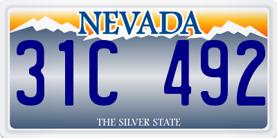 NV license plate 31C492