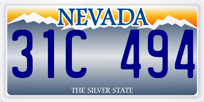 NV license plate 31C494