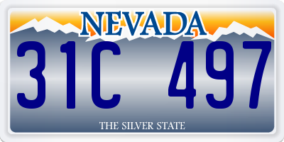 NV license plate 31C497