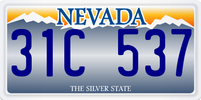 NV license plate 31C537