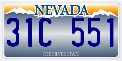 NV license plate 31C551