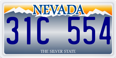 NV license plate 31C554