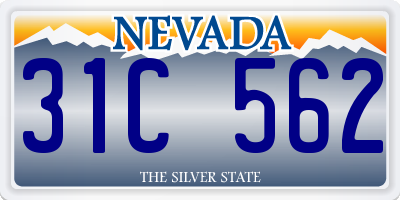 NV license plate 31C562