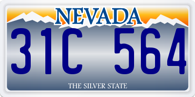 NV license plate 31C564