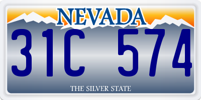 NV license plate 31C574