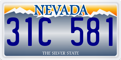 NV license plate 31C581