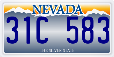 NV license plate 31C583