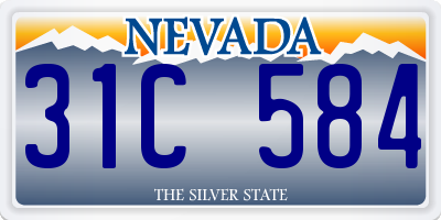 NV license plate 31C584