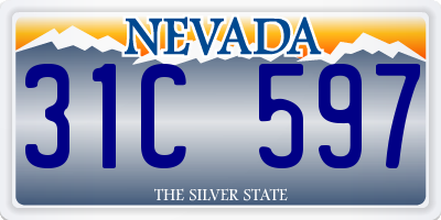 NV license plate 31C597