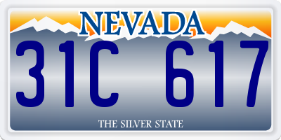 NV license plate 31C617