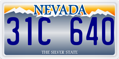 NV license plate 31C640