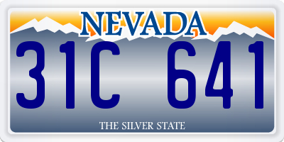 NV license plate 31C641